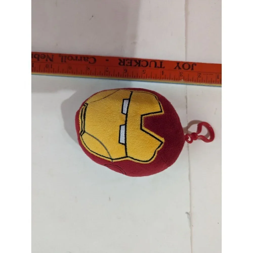 Iron Man Head Oversized Keychain Clip Plush Zipper‎ Marvel backpack clip school